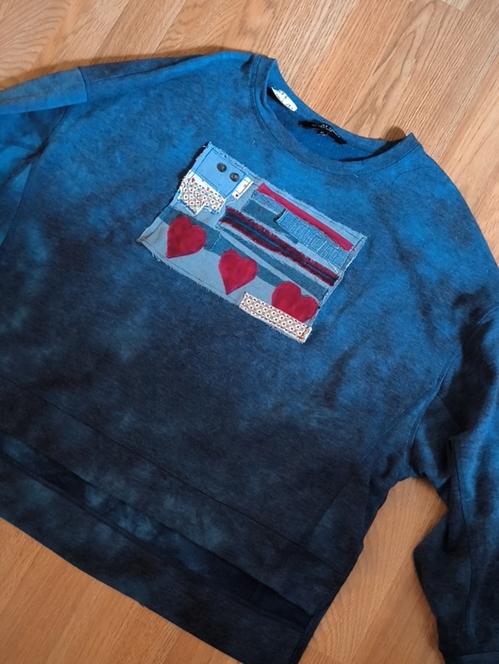 America Sweatshirt with Red Heart Patch 💥 Handmade Patch ❤️‍🔥 USA